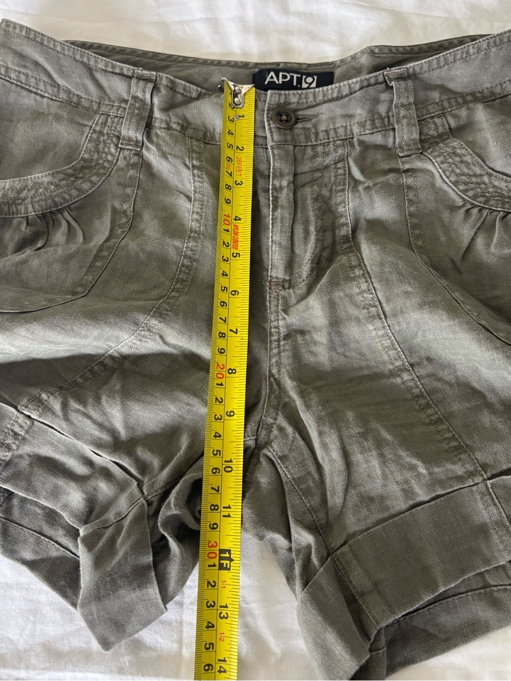 Apt. 9 Olive Green Cargo-Style Jean Shorts - Picture 4 of 6